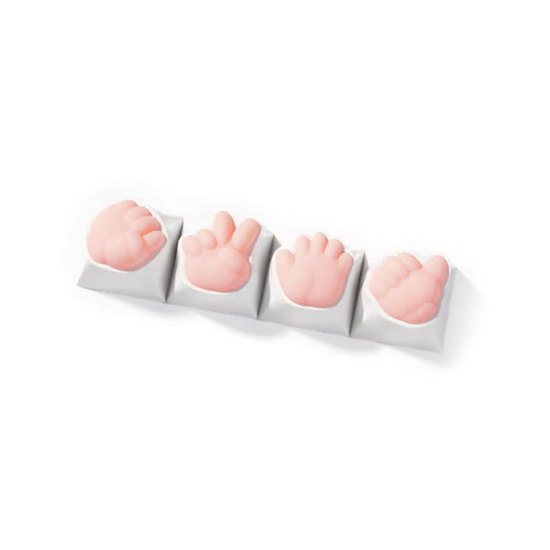 Meletrix Rock Paper Scissors Novelites Keycaps Pack 4 Pcs