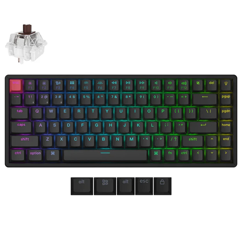 Keychron K2v3 QMK RGB Backlit Hot-Swap Wireless Mechanical Keyboard Aluminium Frame - Brown Switch (KBKCK2XJ3)