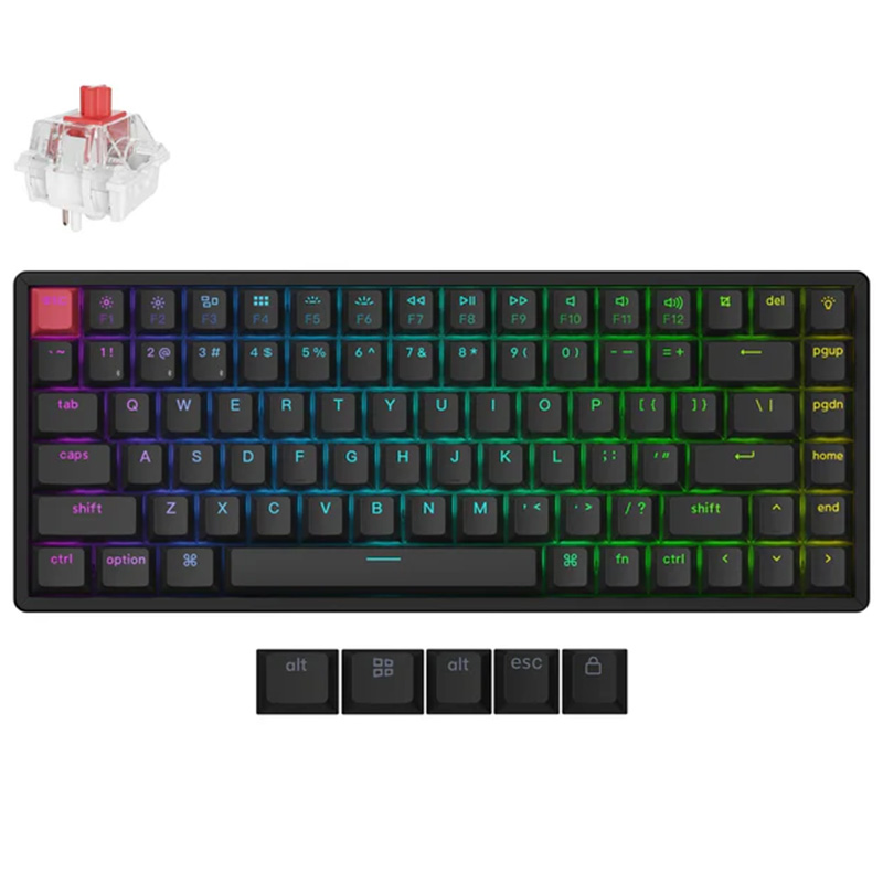 Keychron K2v3 QMK RGB Backlit Hot-Swap Wireless Mechanical Keyboard Aluminium Frame - Red Switch (KBKCK2XJ1)