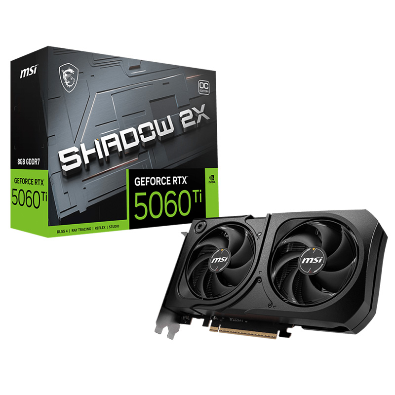 MSI GeForce RTX 5060 Ti 8G Shadow 2X OC PLUS Graphics Card (GeForce RTX 5060 Ti 8G SHADOW 2X OC PLUS)