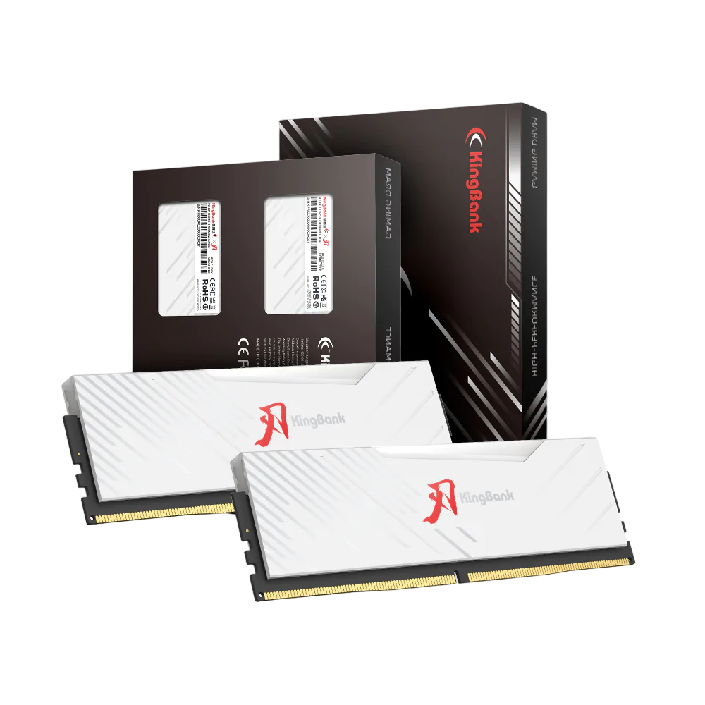 Kingbank DDR5 6000MHz 64GB (2X32GB) M Hynix CL36 White RGB XMP