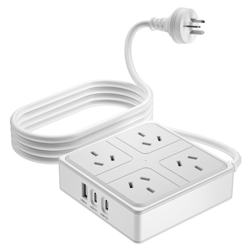 Generic WT-2409 4 X AC Outlet + 2 X Type C + 1 X USB Ports with SAA Power Board - White (PB-WT-2409-W)