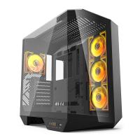DarkFlash DY470 3-Side Tempered Glass ATX Case - Black (DY470-HQ3-Black)