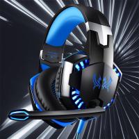 Head-mounted gaming headset, wired glowing computer headset 