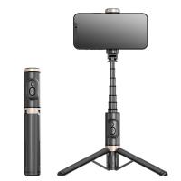 Cell Phone Selfie Stick Tripod, All-in-1 with Wireless Remote, Portable, Lightweight, Extendable Phone Tripod for iPhone/Android (Black)