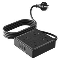Generic WT-2409 4 X AC Outlet + 2 X Type C + 1 X USB Ports with SAA Power Board - Black (PB-WT-2409-B)