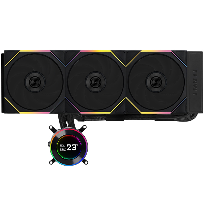 Lian Li Hydroshift II LCD-C 360TL 360mm RGB AIO CPU Cooler - Black (GHS2LCD36TB)