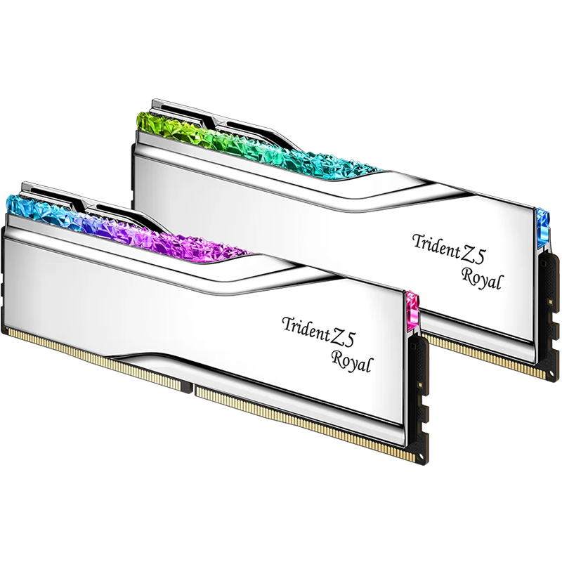 G.Skill 32GB (2x16GB) F5-6800J3445G16GX2-TR5S Trident Z5 Royal RGB 6800 CL34 DDR5 RAM - Silver