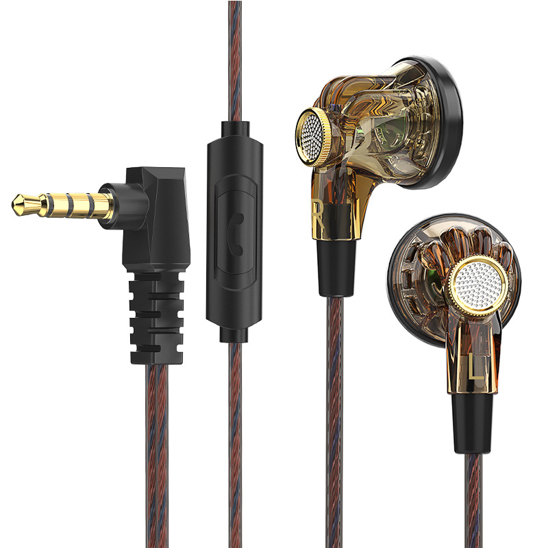 QKZ-MDR Entry-level Flat Headset New 16MM GiantMoving Coil(brown)