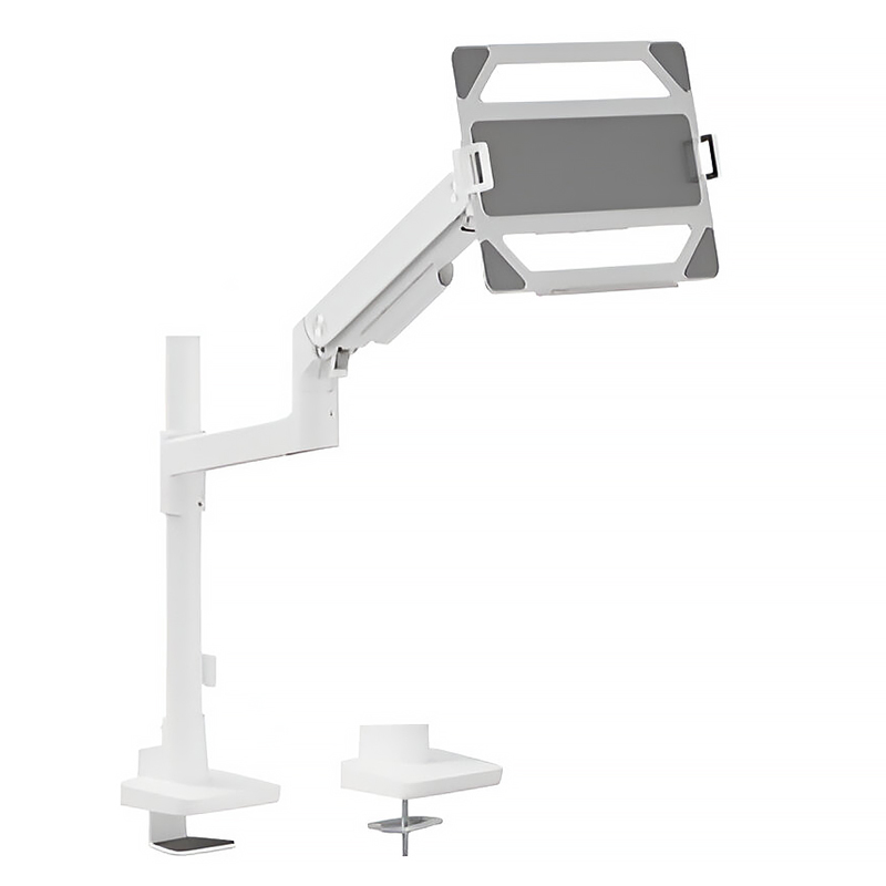 Brateck Pole-Mounted Heavy-Duty Gas Spring Monitor Arm with Laptop Holder (MABT-LDT81C012PML-W)