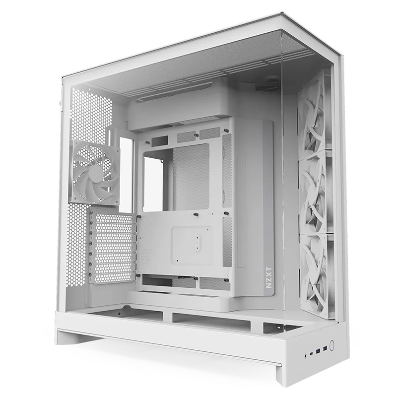 NZXT H9 Flow Dual-Chamber Mid-Tower ATX Case - White (CM-H92FW-01)
