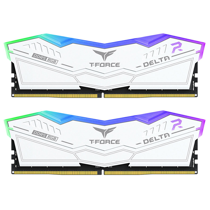 Team 32GB (2x16GB) FF4D532G6400HC32ADC01 T-Force Delta RGB 6400MHz CL32 DDR5 RAM - White