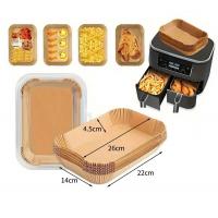 Cooking-Utensils-100-Pieces-of-Air-Fryer-Paper-Specifically-for-Double-Pots-Food-Grade-Silicone-Oil-Paper-Oil-Resistant-Non-Stick-and-High-Temperature-Resistant-2