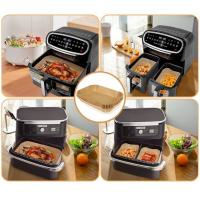 Cooking-Utensils-50-Pieces-of-Air-Fryer-Paper-Specifically-for-Double-Pots-Food-Grade-Silicone-Oil-Paper-Oil-Resistant-Non-Stick-and-High-Temperature-Resistant-1