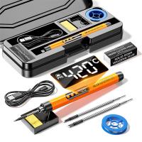 Mini Digital USB Soldering Iron Kit – Portable Cordless Rechargeable DIY Tool Set for Electronics & Home Appliance Repair - orange