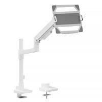 Brateck Pole-Mounted Heavy-Duty Gas Spring Monitor Arm with Laptop Holder (MABT-LDT81C012PML-W)