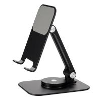 iCreate Rotating Metal Holder Stand Foldable Adjustable for Phone and Tablet - Black