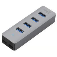Cruxtec 4-Port Aluminum USB 3.0 Hub with USB-C Power Supply Port (AU3-H4-SG)