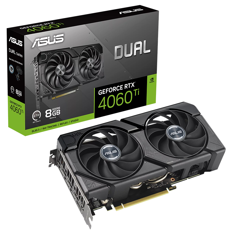 Asus GeForce Dual RTX 4060 Ti 8G EVO Graphics Card (DUAL-RTX4060TI-8G-EVO)