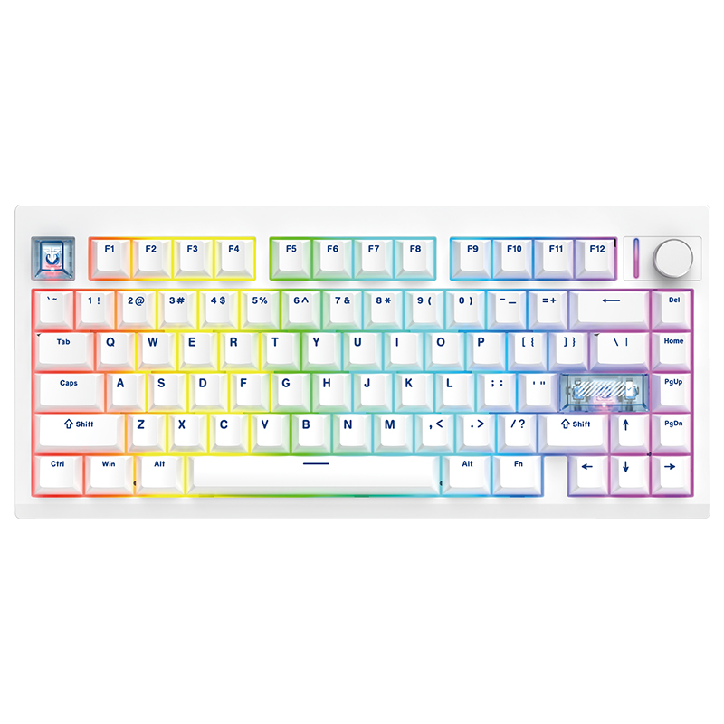 Fantech MAXFIT8 QMK Wireless Mechanical Keyboard White - Brown Switch (KBFTMK921WHBW)