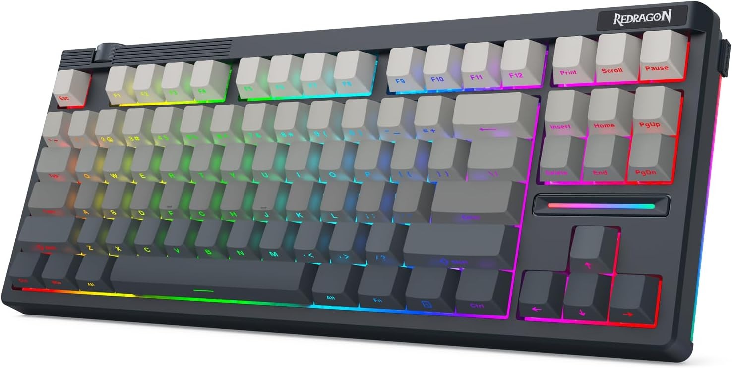 Redragon K729 PRO 80% Wireless Gasket RGB Gaming 3-Mode TKL Mechanical Hot-Swap South-Facing Socket & 5-Layer Dampener Keyboard
