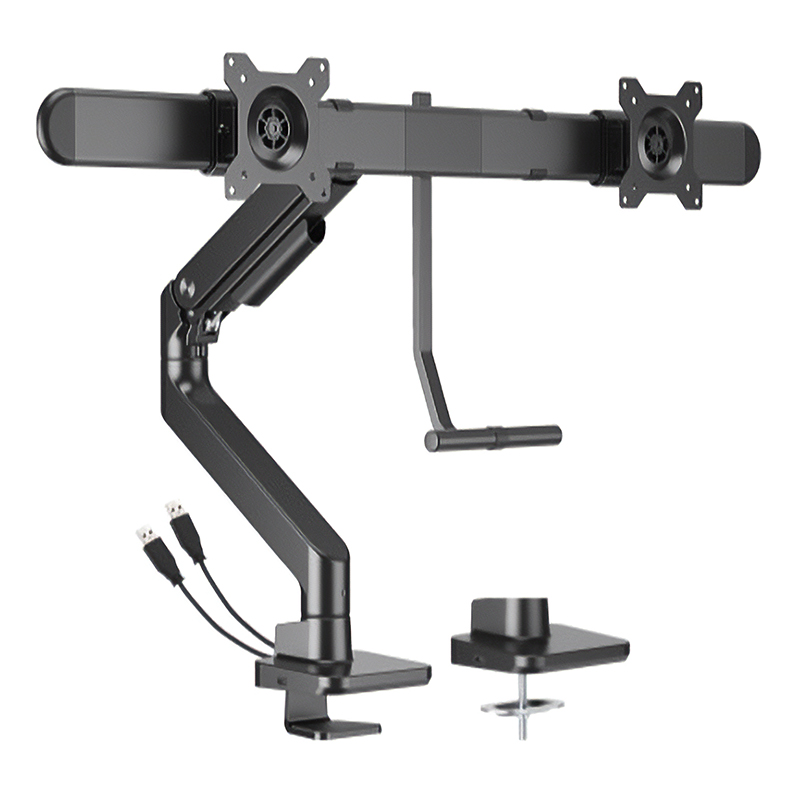Brateck Noteworthy Gas Spring Dual Monitor Arm with USB Ports (LDT81-C022UC-B)