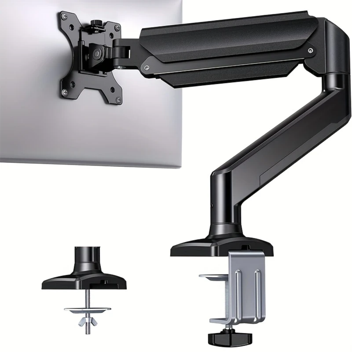 Computer Monitor Stand for 13" - 34" Screens, Weight Up to 22 lbs, Height Adjustable Display Arm, Full Motion Home Office Monitor Mount - Black