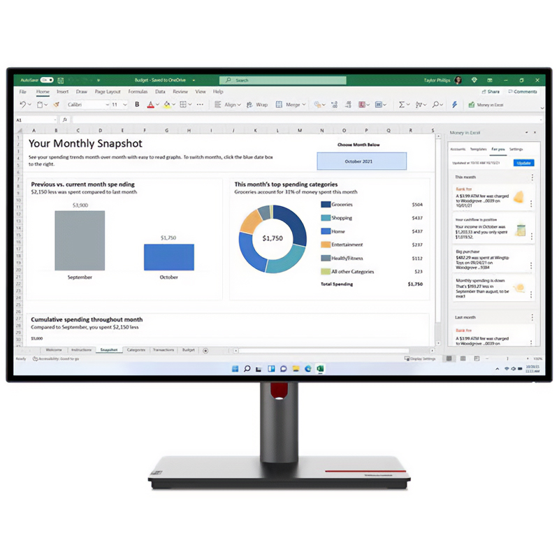 Lenovo ThinkVision P27Q-30 27in QHD 75Hz IPS Monitor (63A2GAR1AU)