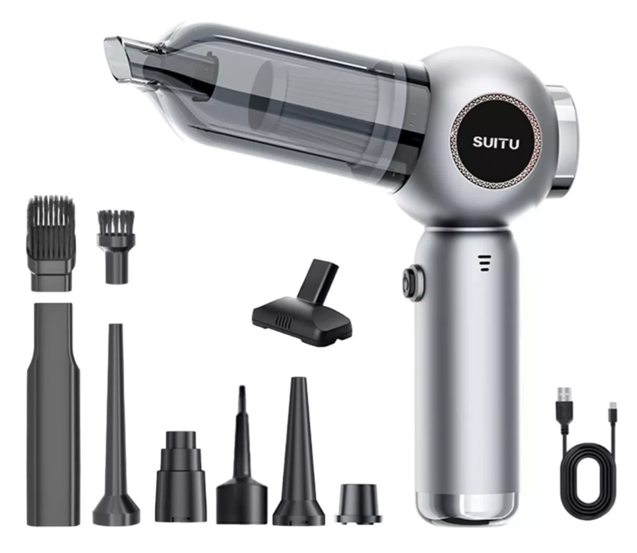 Keyboard Vacuum Cleaner Small Dust Blower Multipurpose,Easy to Us,Car Cleaner Mini Hand Held Duster for Auto Home (Silver)