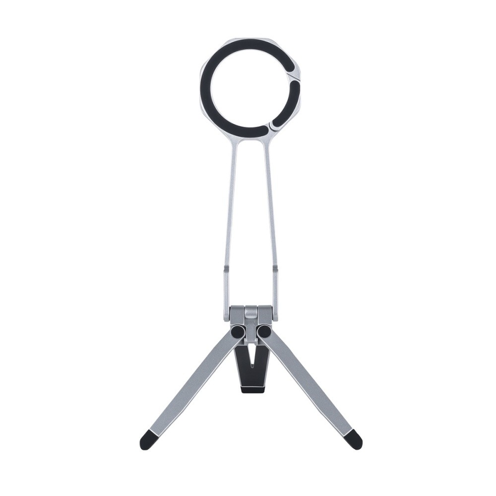 iCreate Magnetic Portable Triangle Stand With Spring Buckle Suit for MagSafe Mobile Phone Live Broadcast - Silver