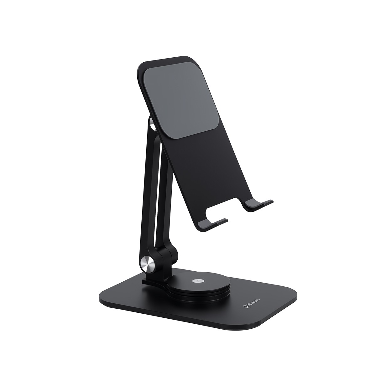 iCreate Rotating Metal Holder Stand Foldable Adjustable for Phone and Tablet - Black