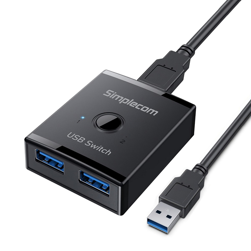 Simplecom Bi-Directional 2-Way USB 3.0 Switch - 1 In 2 Out (2 In 1 Out) (KM125)
