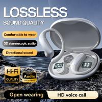 Bluetooth Headphones Sport In-Ear Headphones Wireless Bluetooth 5.4 with HD Microphone, Hi-Fi Stereo, Driver Sport Earphones, LED Display - Grey