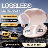 Bluetooth Headphones Sport In-Ear Headphones Wireless Bluetooth 5.4 with HD Microphone, Hi-Fi Stereo, Driver Sport Earphones, LED Display - Pink
