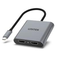 Unitek USB-C to Dual HDMI 4K Adapter - Space Grey (V1404B)