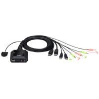 Aten 2 Port USB DisplayPort Cable KVM Switch with Remote Port Selector (CS22DP-AT)