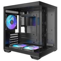 Okinos Mirage 4 TG ARGB Mini-Tower mATX Case - Black (CAO-M4ARGB-BK)