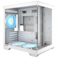Okinos Mirage 4 TG ARGB Mini-Tower mATX Case - White (CAO-M4ARGB-WH)