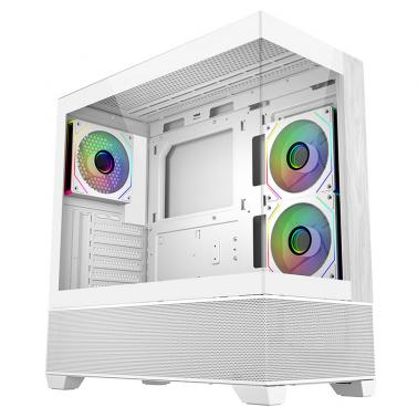 Cooler Master Elite 690 Wood ARGB ATX Case - White (E690-WHNN-S00) - OPENED BOX 90742
