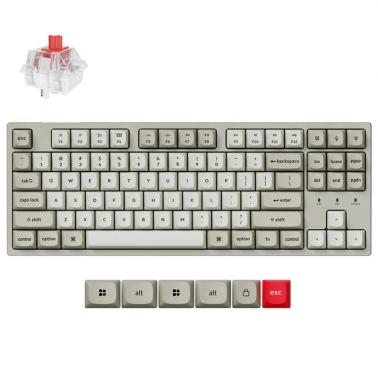 Keychron C1 Pro 8K QMK Wired RGB Hot-Swappable Custom Mechanical Keyboard - Super Red Switch (KBKCC1PXM1)