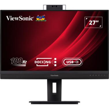 ViewSonic 27in QHD 100Hz IPS Video Conferencing Docking Monitor with Windows Hello and Zoom Webcam and 5W Speakers (VG2757V-2K)