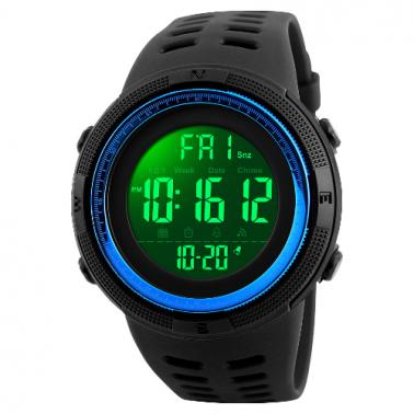 Fashionable men's trendy electronic watch, outdoor sports student watch, waterproof sports watch, electronic watch 1251-blue