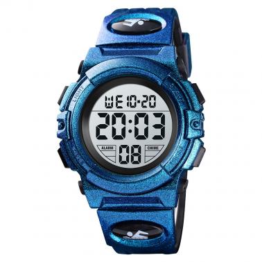 Men's large dial waterproof watch multifunctional outdoor sports trend electronic watch 1266-blue long