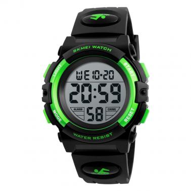 Men's large dial waterproof watch multifunctional outdoor sports trend electronic watch 1266-green