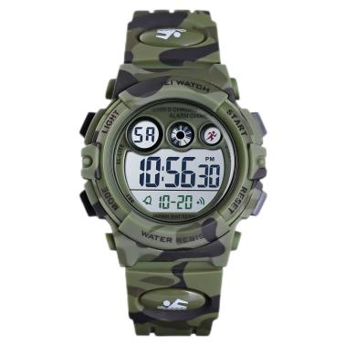 Single display electronic watch, student children's sports multifunctional shockproof and waterproof watch 1547-armygreen