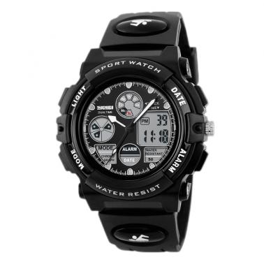 Waterproof multifunctional sports watch electronic student children's electronic watch 1163-black