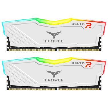 Team 16GB (2x8GB) TF4D416G3200HC16FDC01 T-Force Delta RGB 3200MHz DDR4 RAM - White