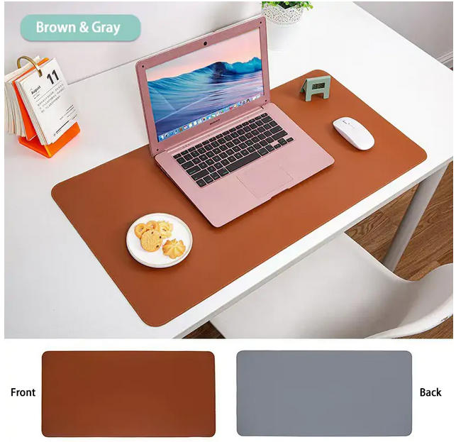 Double-Sided PU Leather Desk Pad - Non-Slip Large Mouse Pad & Desk Mat for Office, Home - Waterproof, Easy to Clean, Durable Dual-Sided Surface