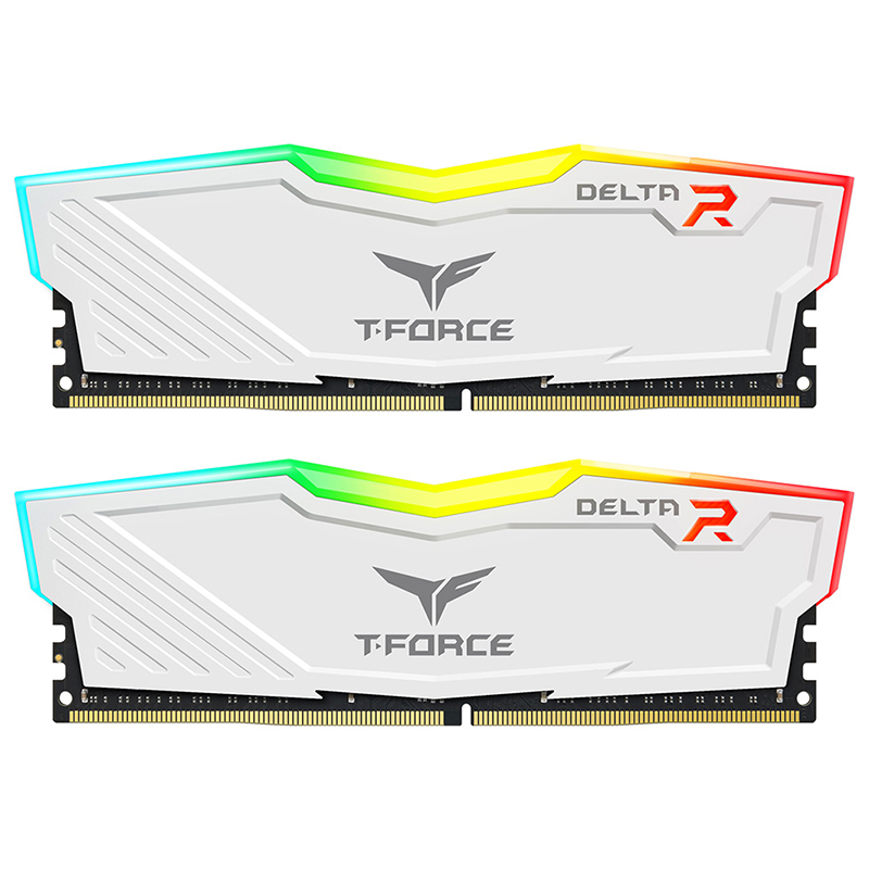 Team 16GB (2x8GB) TF4D416G3200HC16FDC01 T-Force Delta RGB 3200MHz DDR4 RAM - White