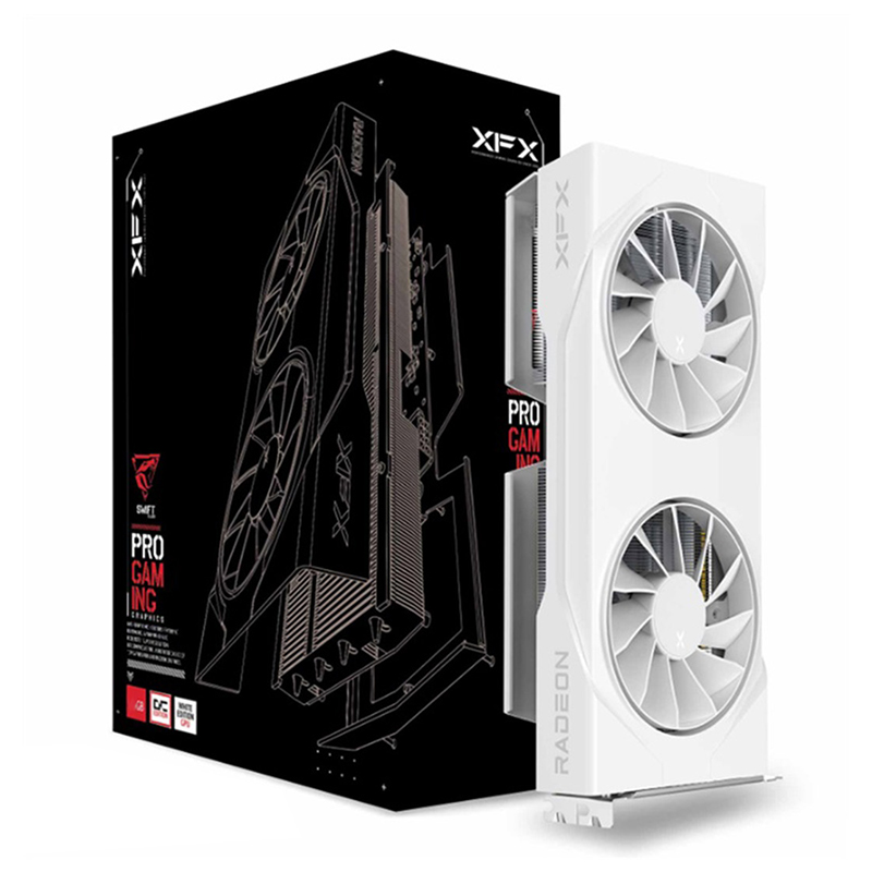 XFX Swift AMD Radeon RX 9060 XT OC White Dual Fan Gaming Edition 16G Graphics Card (RX-96TSW16WQ)